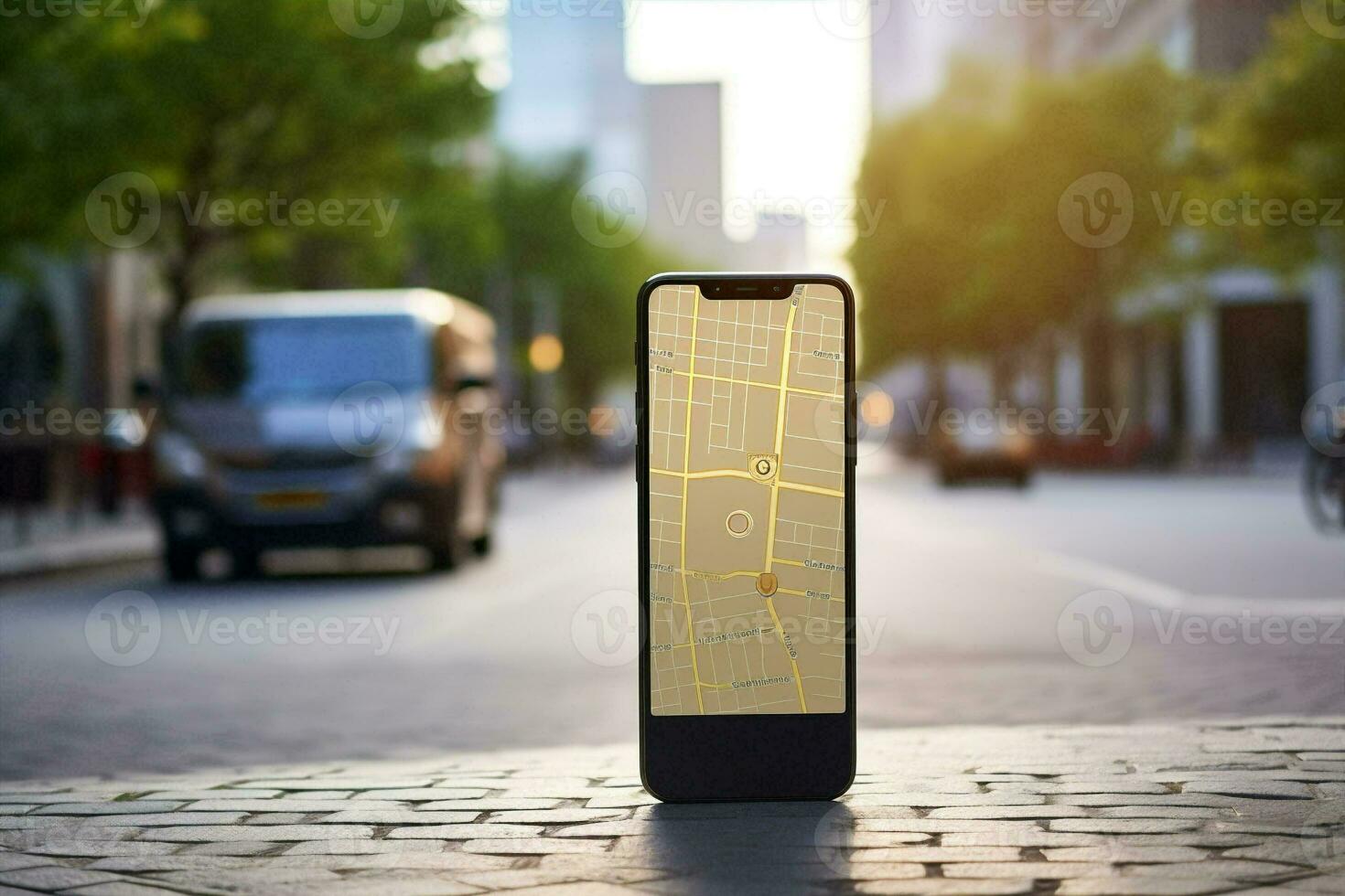 mano GPS la carretera teléfono mapa dirección calle marcador teléfono inteligente ubicación navegación ciudad solicitud foto