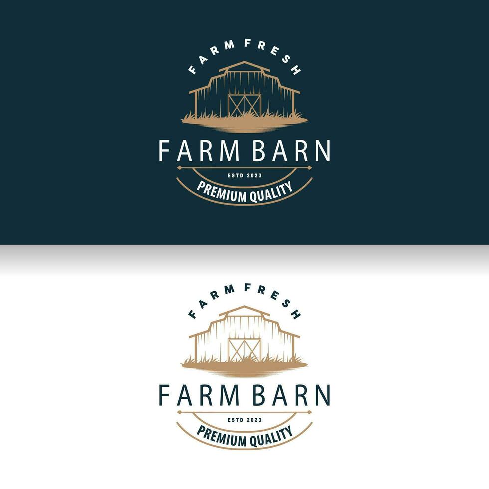 Agriculture Farm Barn Logo, Simple Retro Style Vintage Building Templet Illustration Design vector