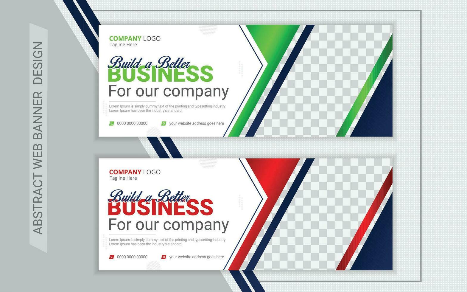 Corporate and abstract web banner design template vector