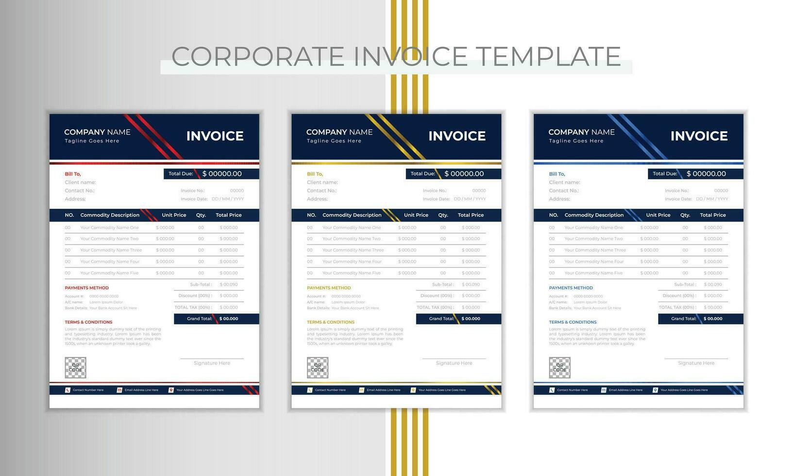 Abstract Invoice Design Vector Template