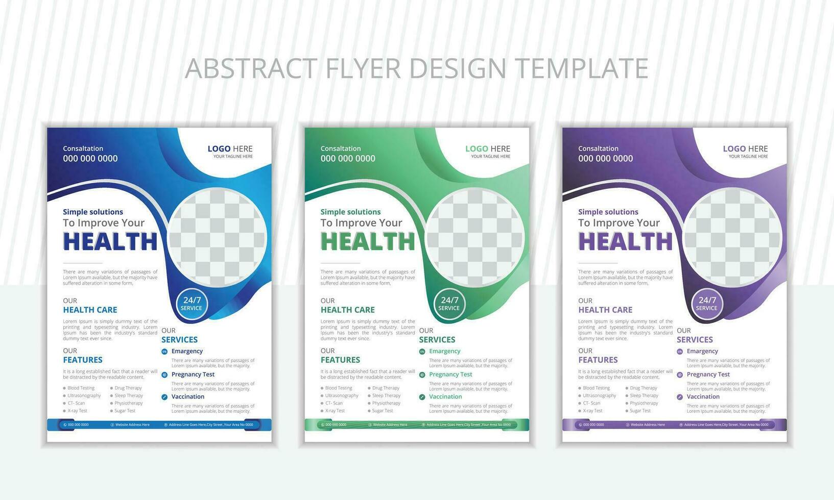 Medical flyer design template in a4 size vector