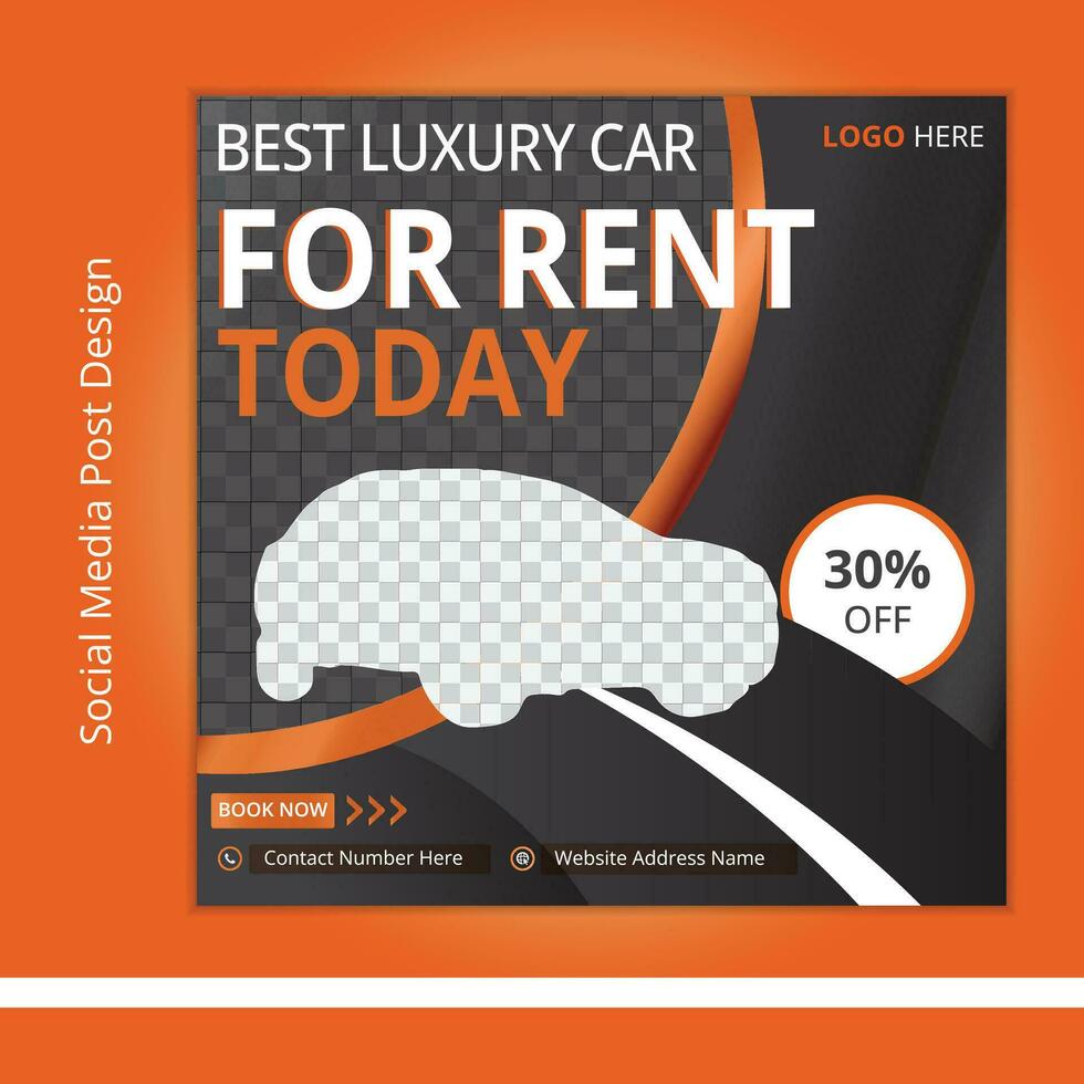 car social media post design template vector