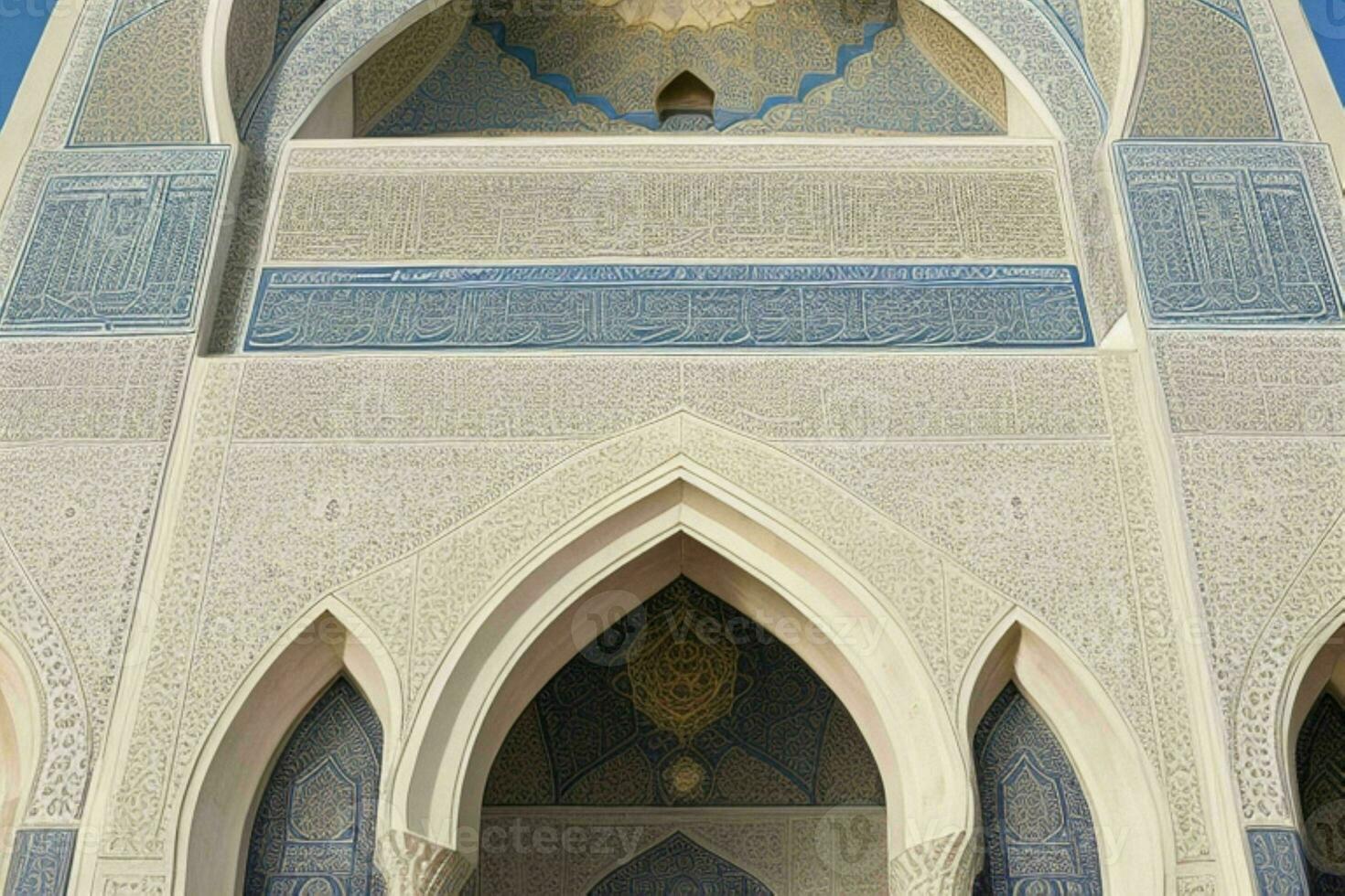 architectural detail of a mosque building. background. AI Generative Pro Photo