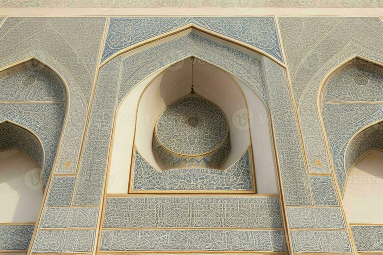 architectural detail of a mosque building. background. AI Generative Pro Photo