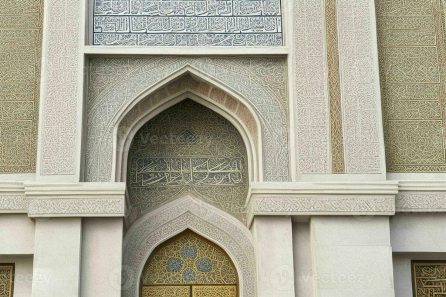 architectural detail of a mosque building. background. AI Generative Pro Photo
