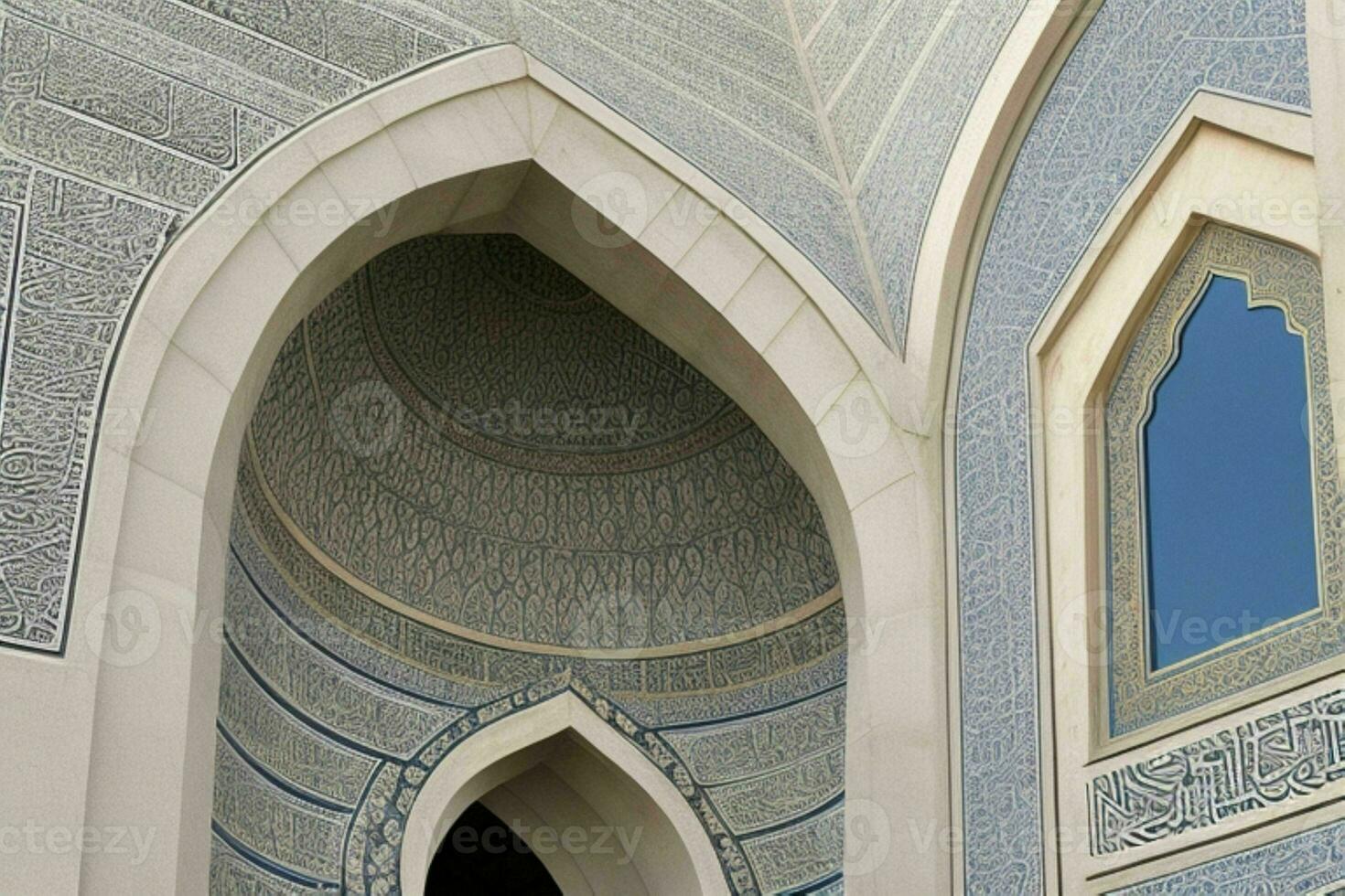 architectural detail of a mosque building. background. AI Generative Pro Photo