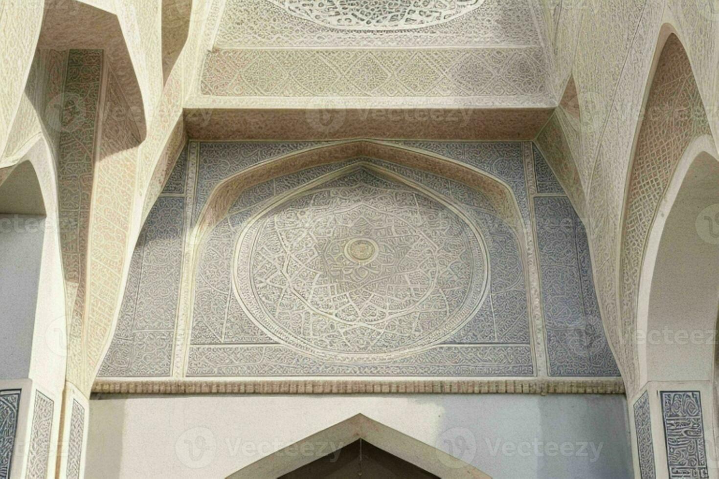 architectural detail of a mosque building. background. AI Generative Pro Photo
