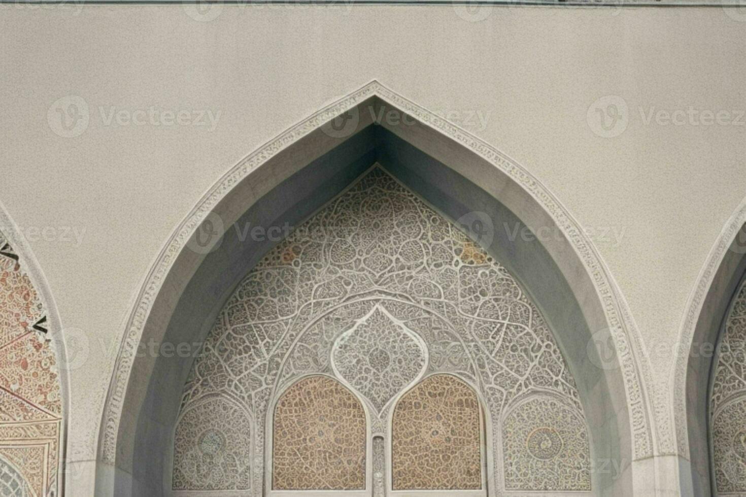 architectural detail of a mosque building. background. AI Generative Pro Photo