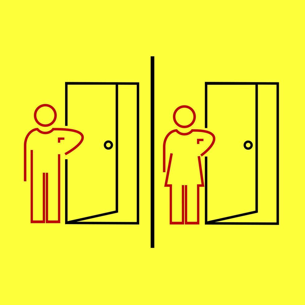 Open door with elbow vector