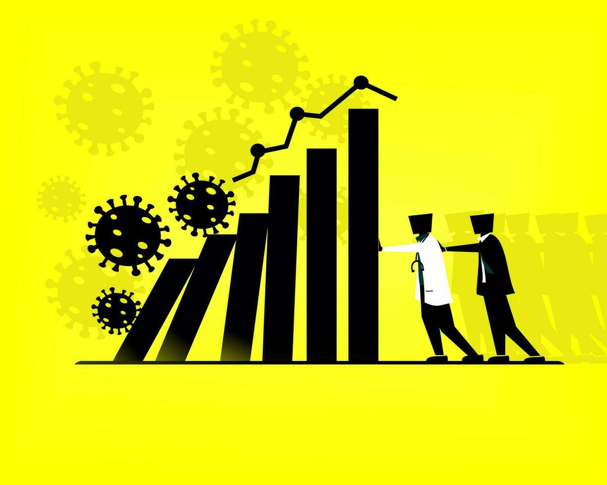 corona virus impacto a global economía vector