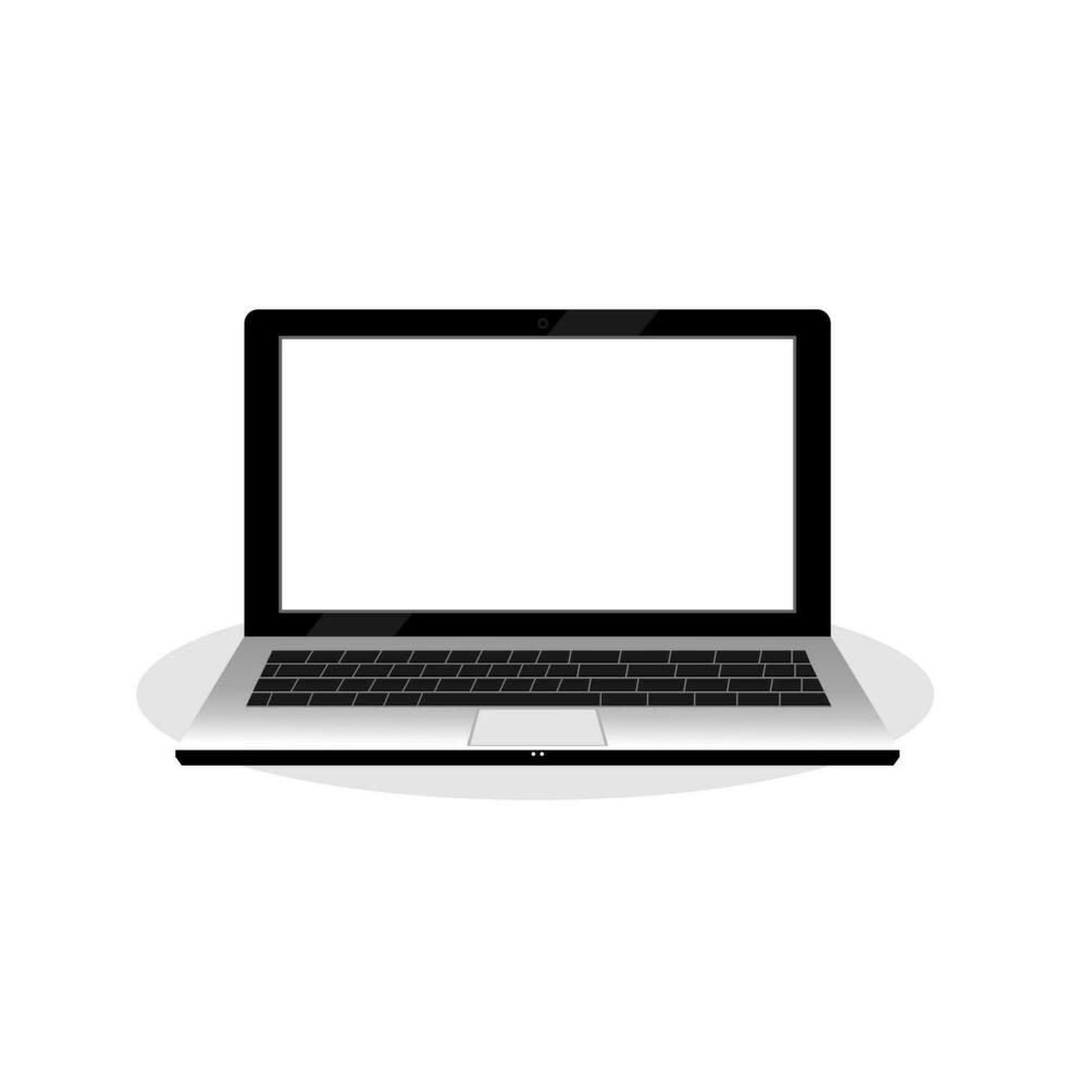 Computer laptop with blank screen vector