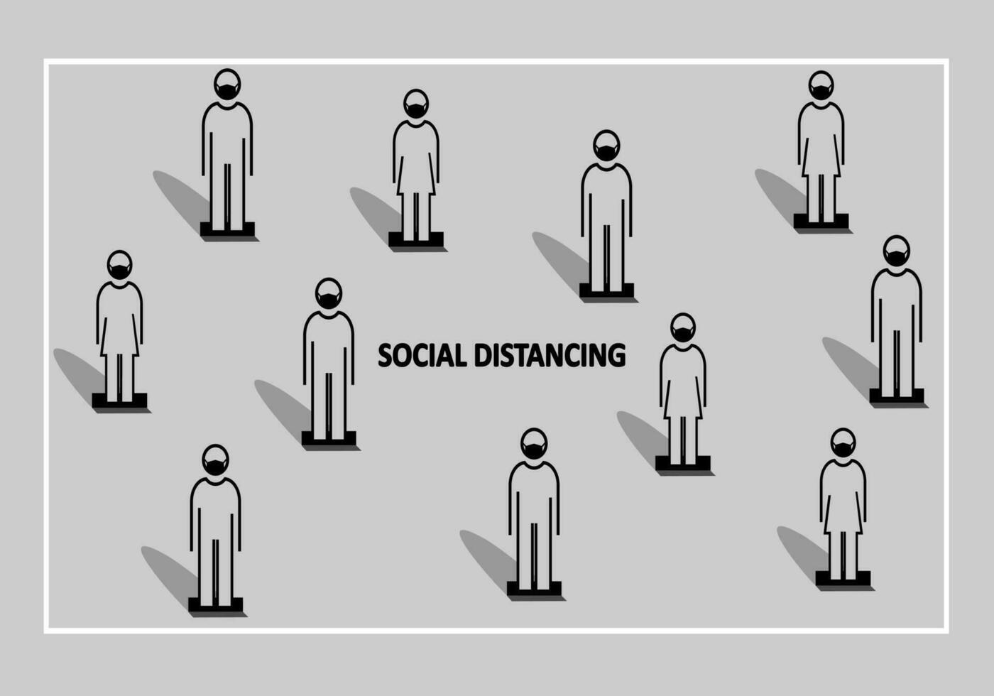 Physical distance, avoiding crowds vector