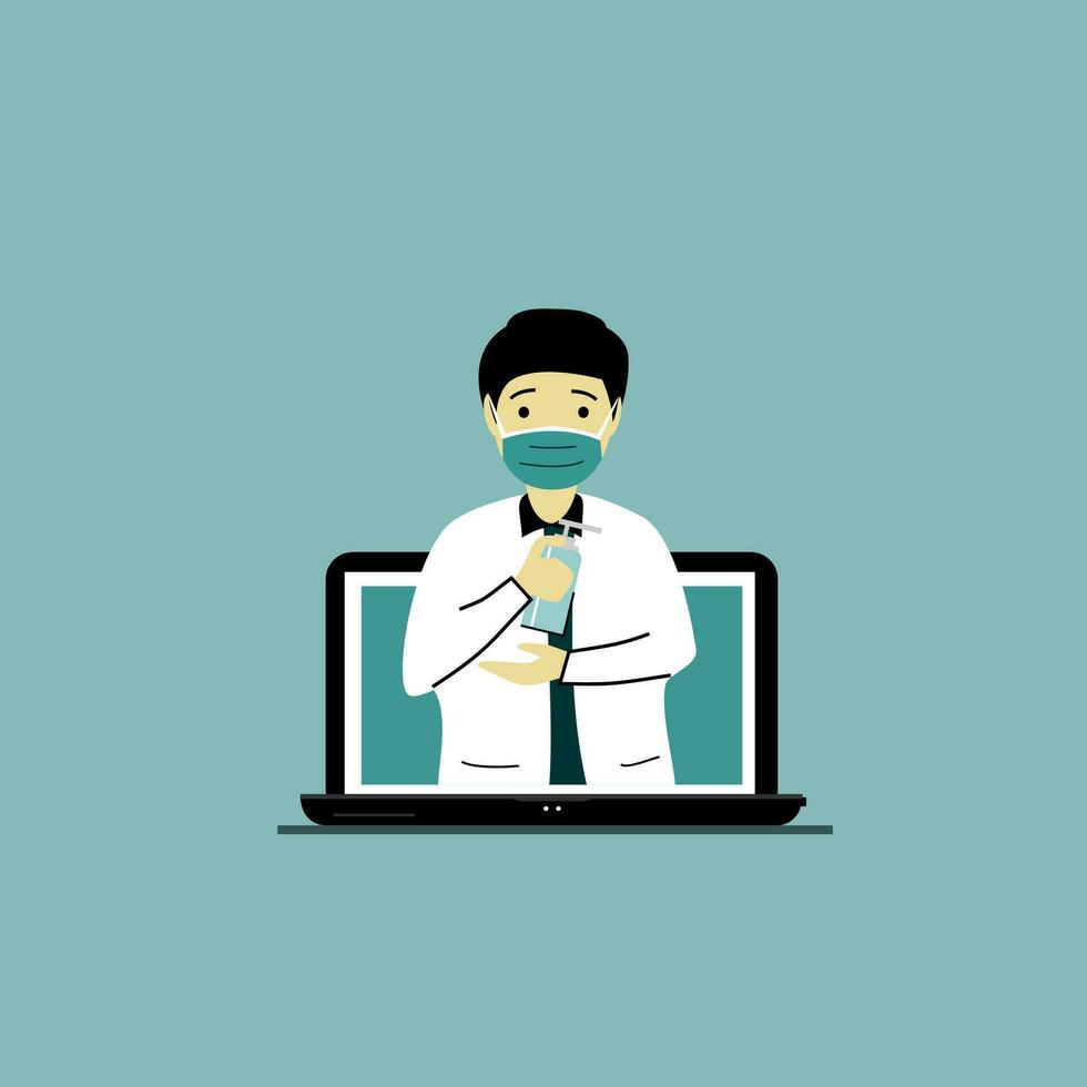 Online doctor consultation vector