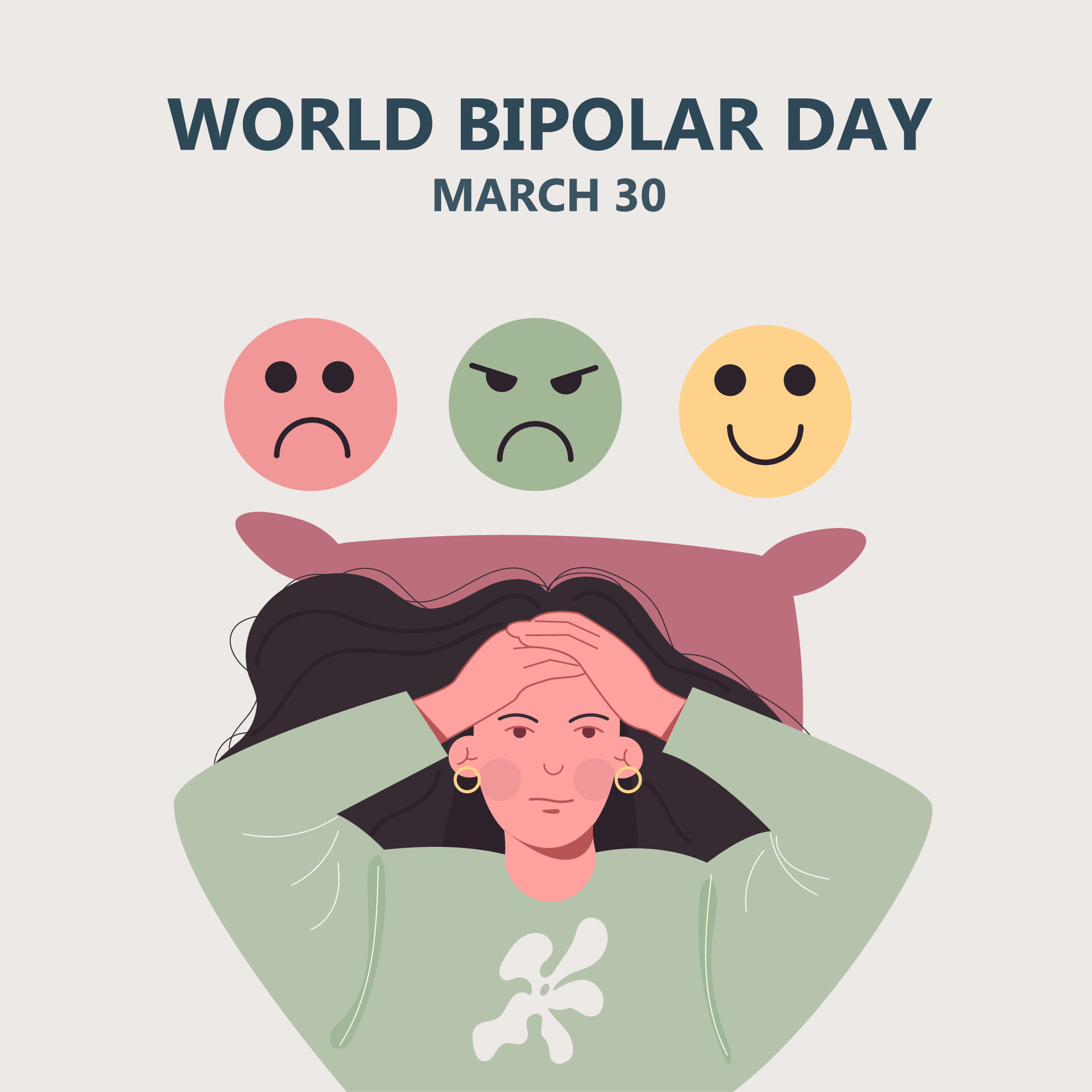 Background in flat style World Bipolar Day 32172898 Vector Art at Vecteezy