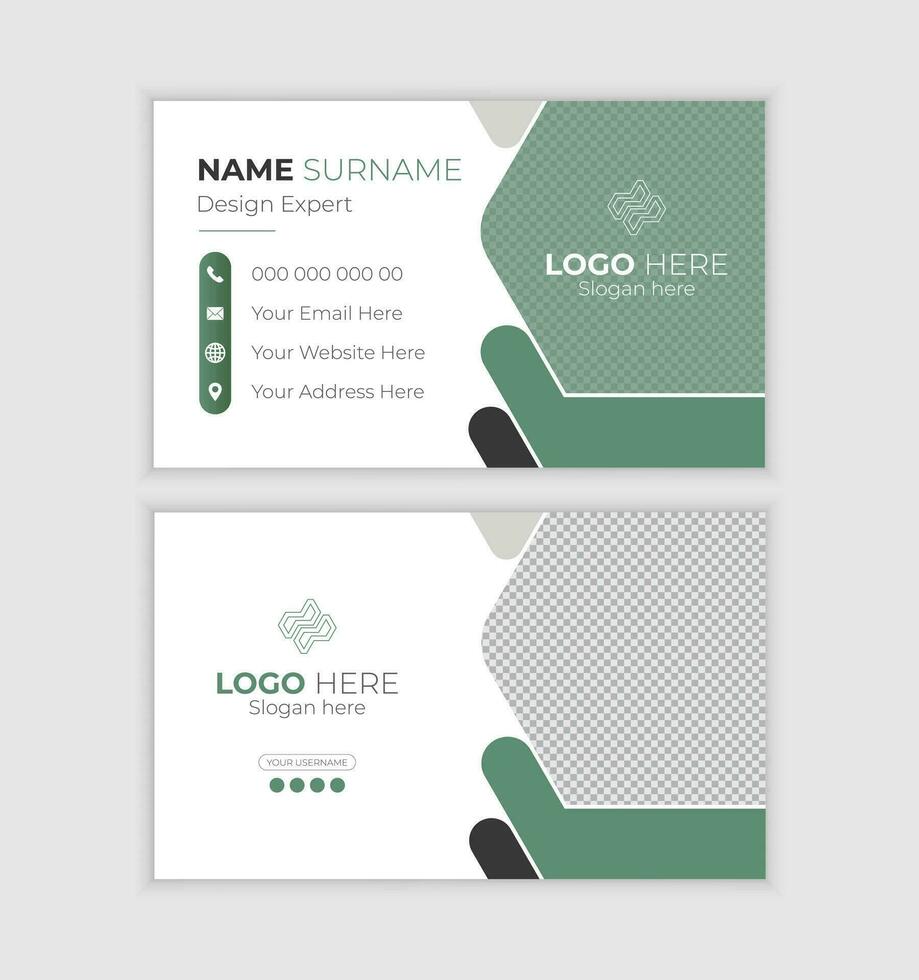 Corporate Business Card Template - Both Side Design vector