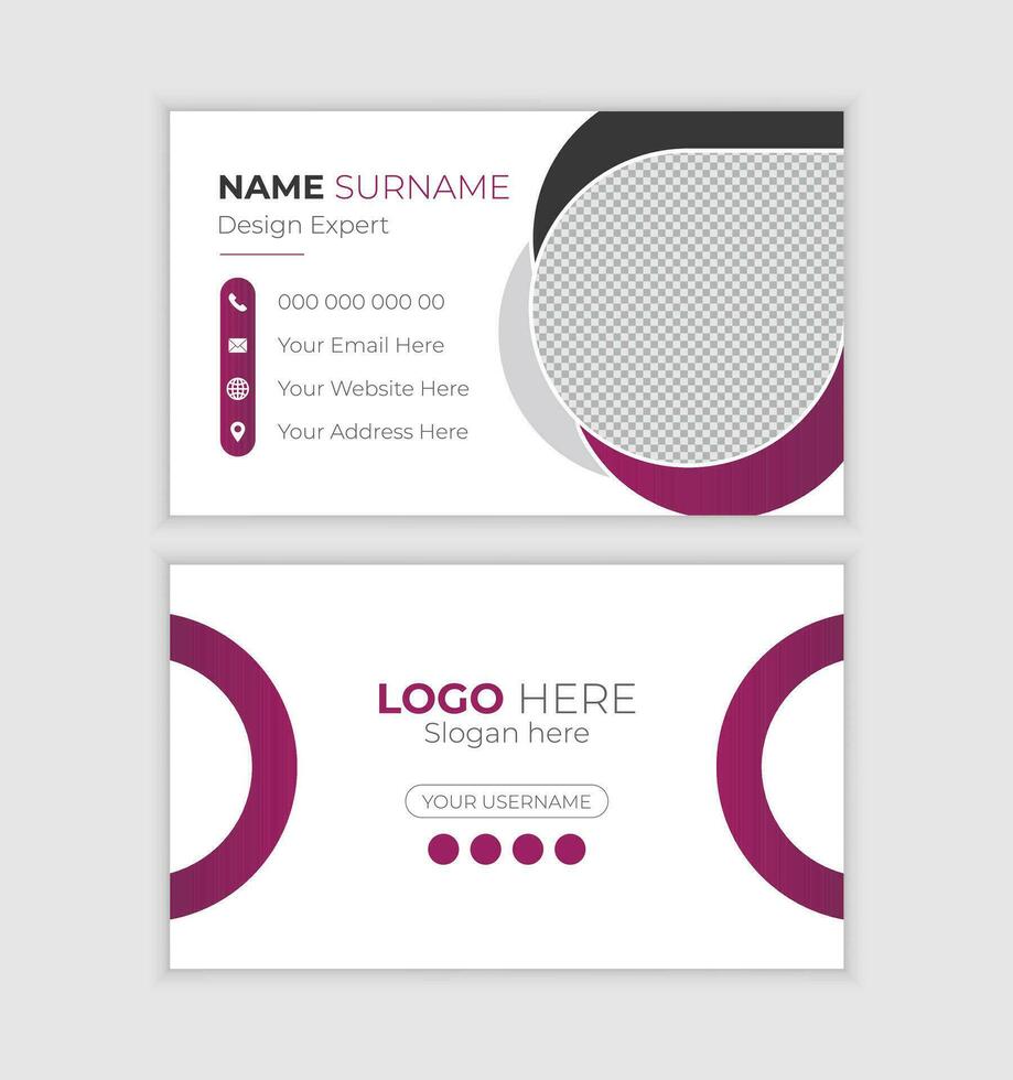 Corporate Business Card Template - Both Side Design vector