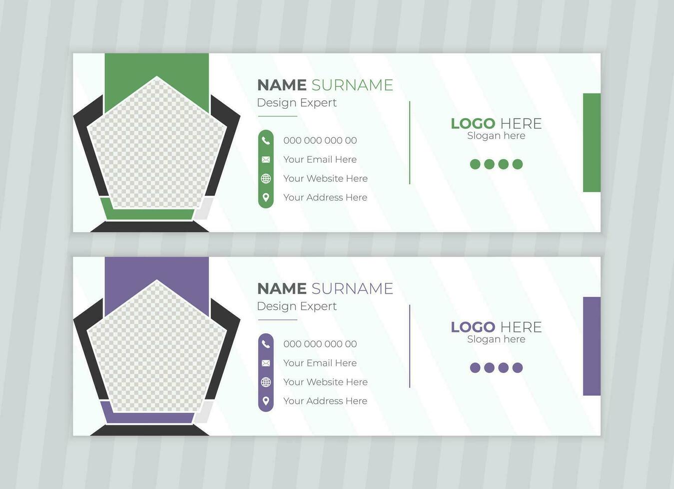 Minimalist email signature and personal social media cover design vector