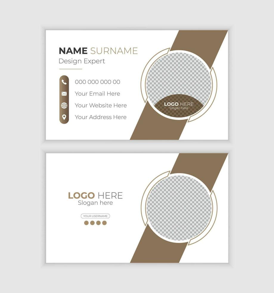 Corporate Business Card Template - Both Side Design vector