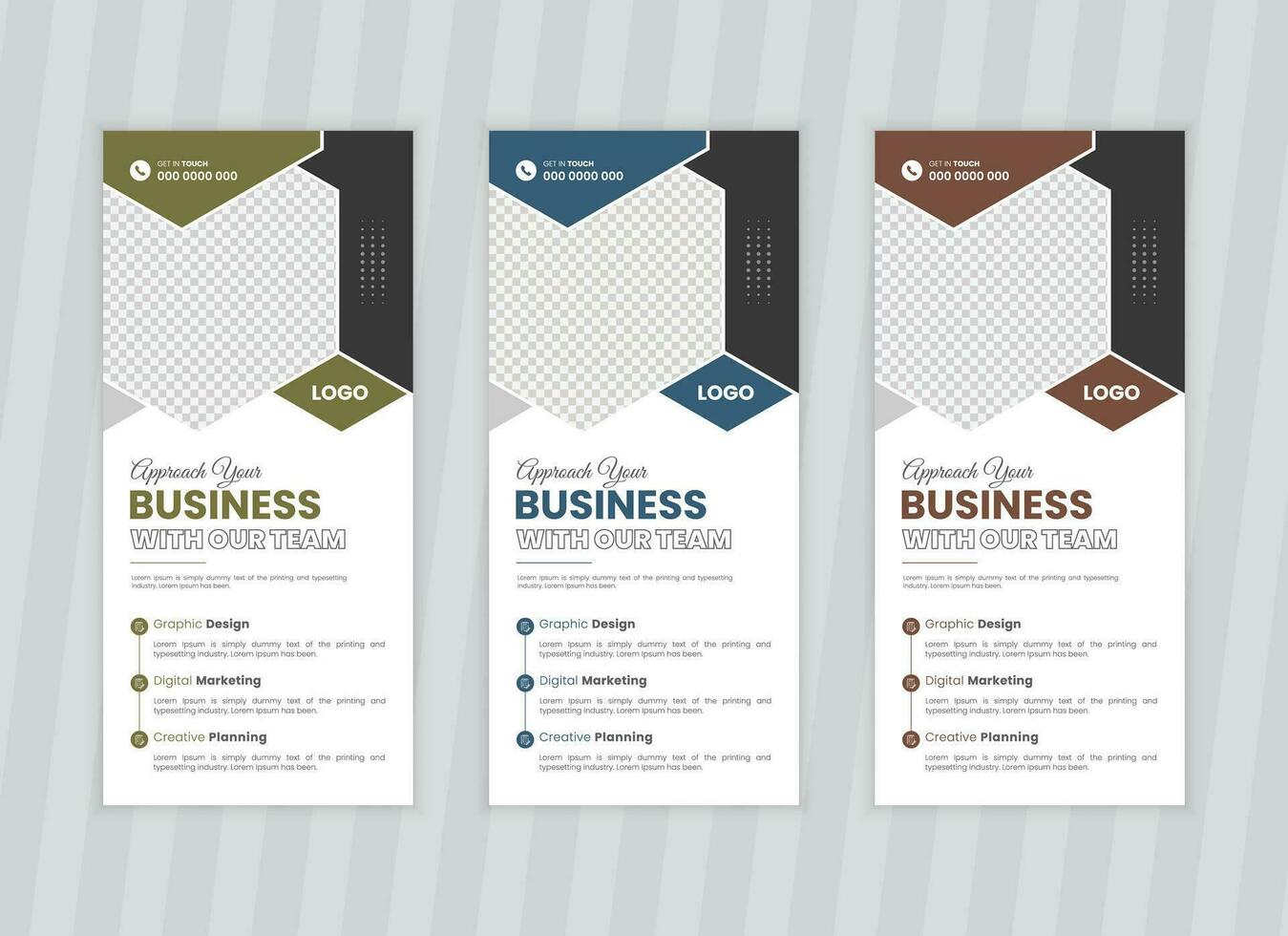 Professional business rack card or dl flyer design template vector