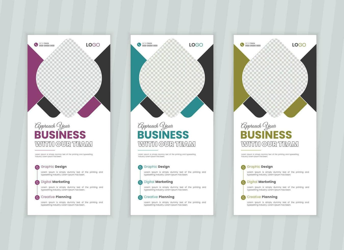 Professional business rack card or dl flyer design template vector