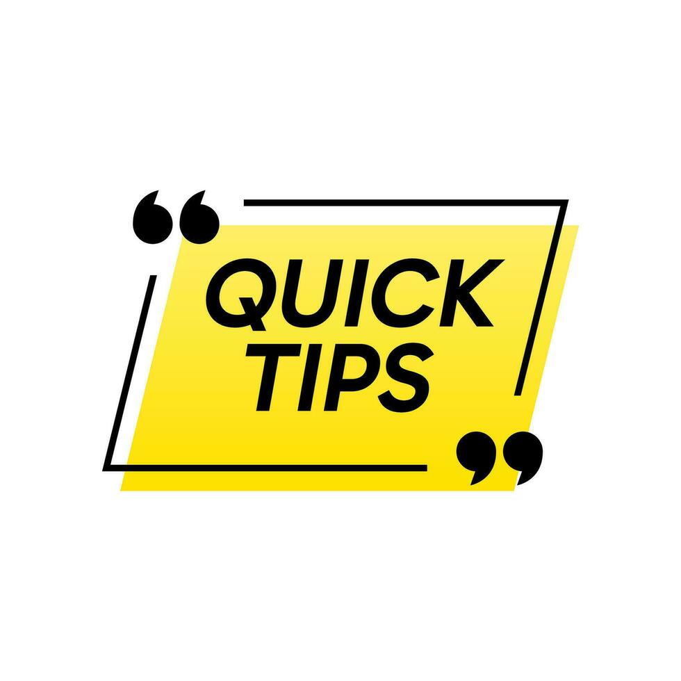 Quick tips banner text vector