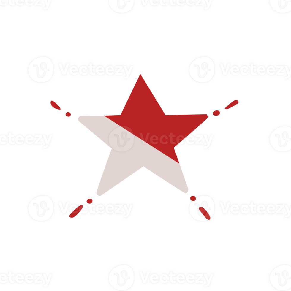 Star In Red and White Color png