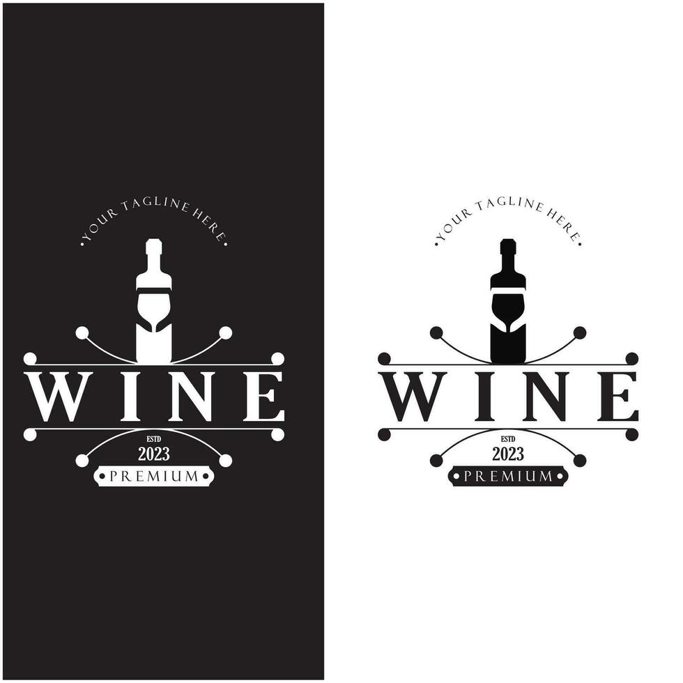 plantilla de diseño de logotipo de vino ilustración vectorial de icono-vector vector