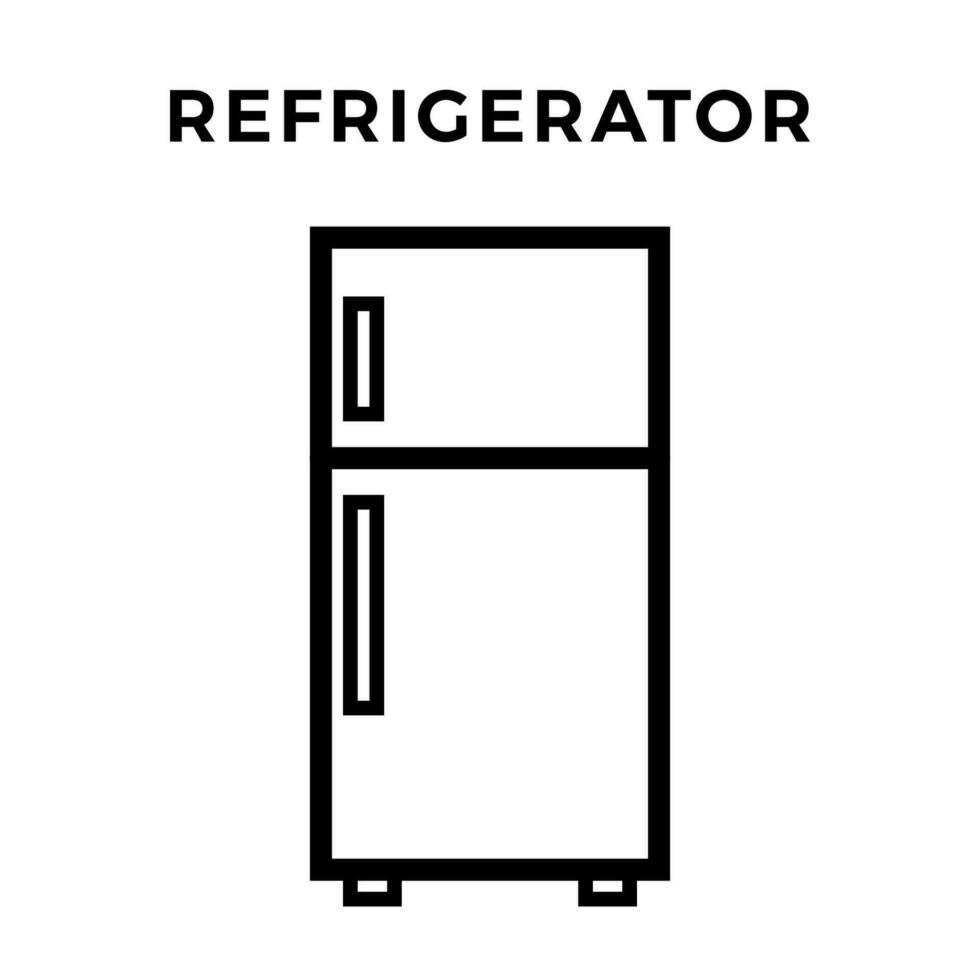 Refrigerator Black Outline vector