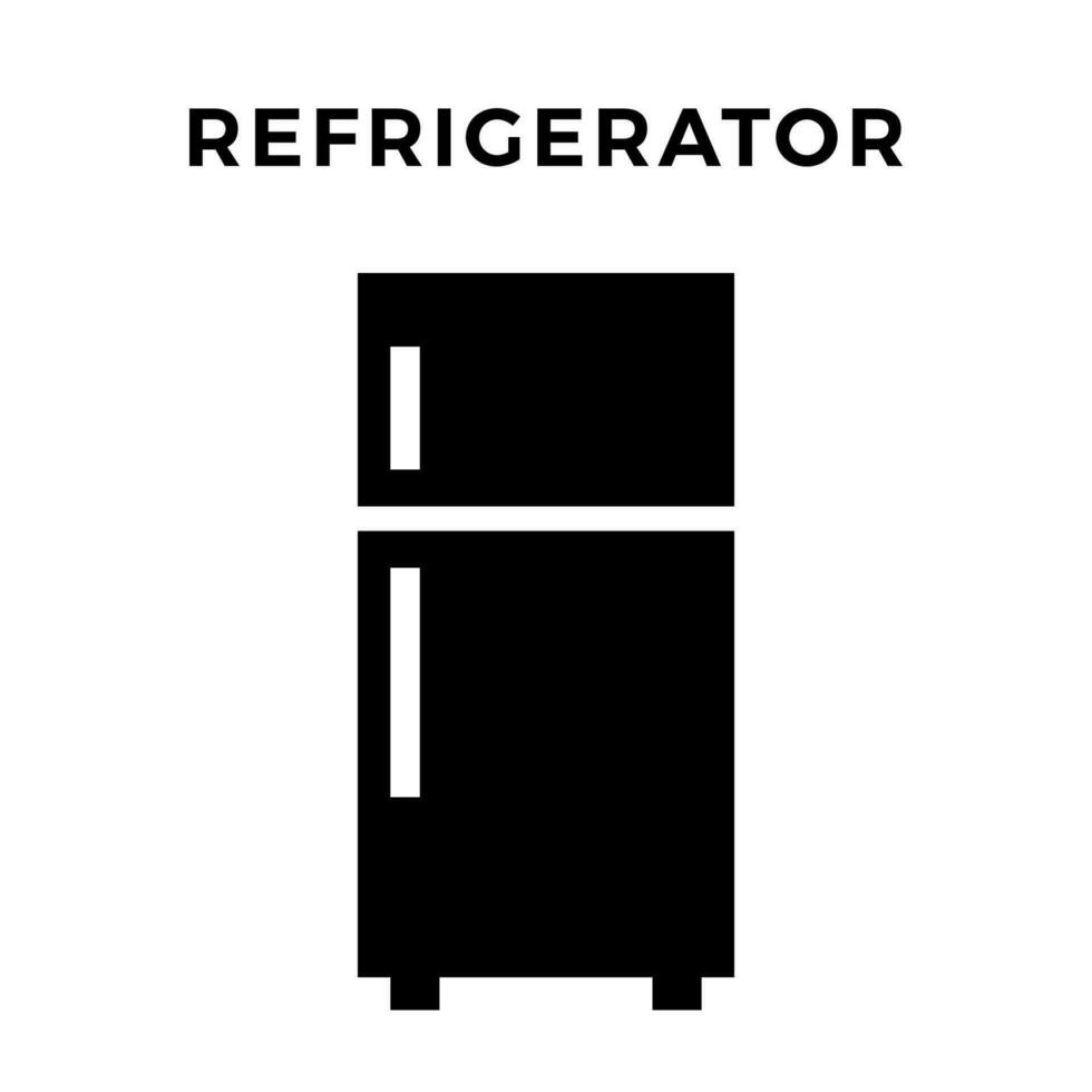 Refrigerator Black Solid vector