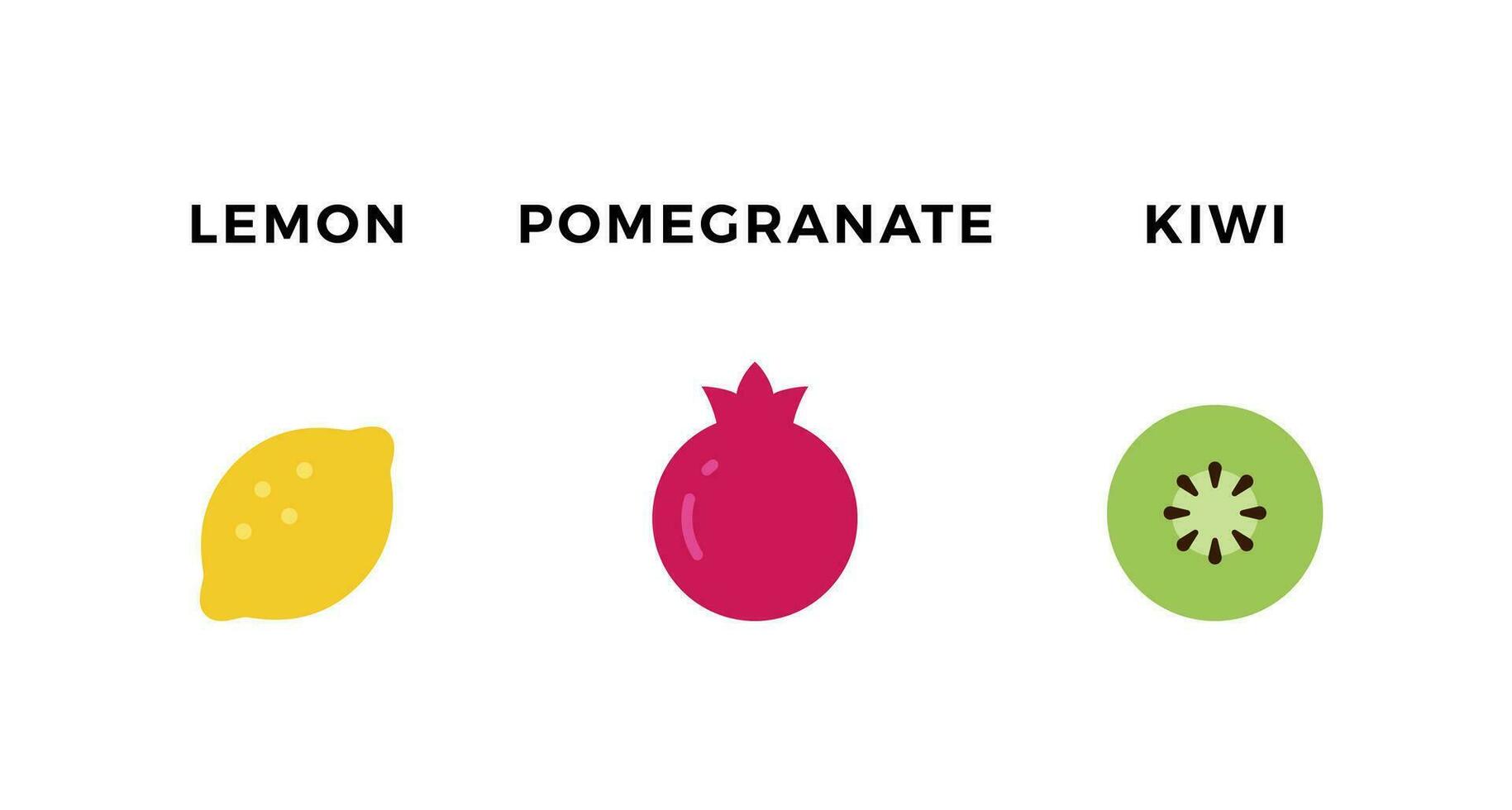 Lemon Pomegranate Kiwi Color Solid vector