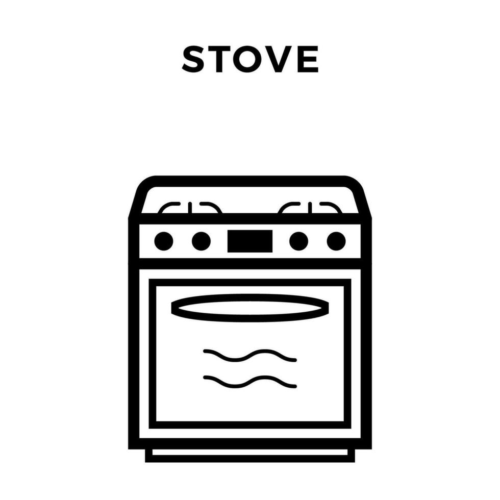 Stove Black Outline vector