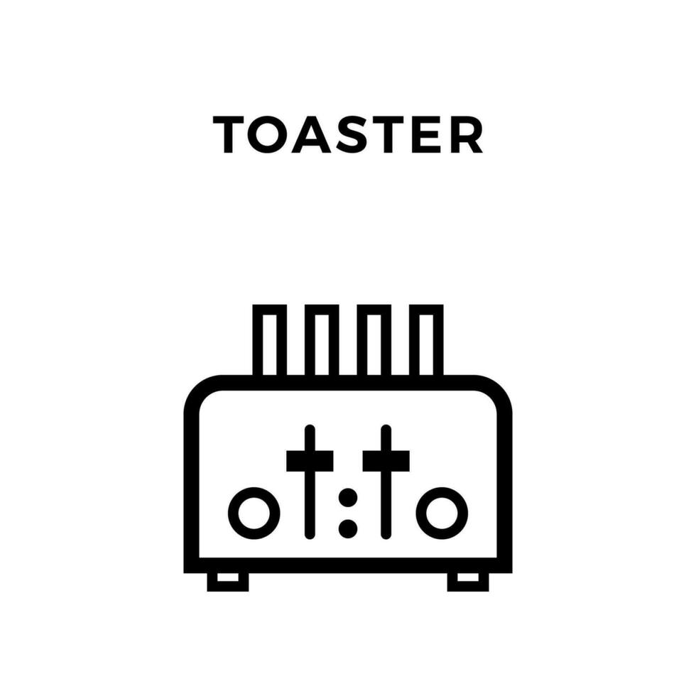 Toaster Black Outline vector