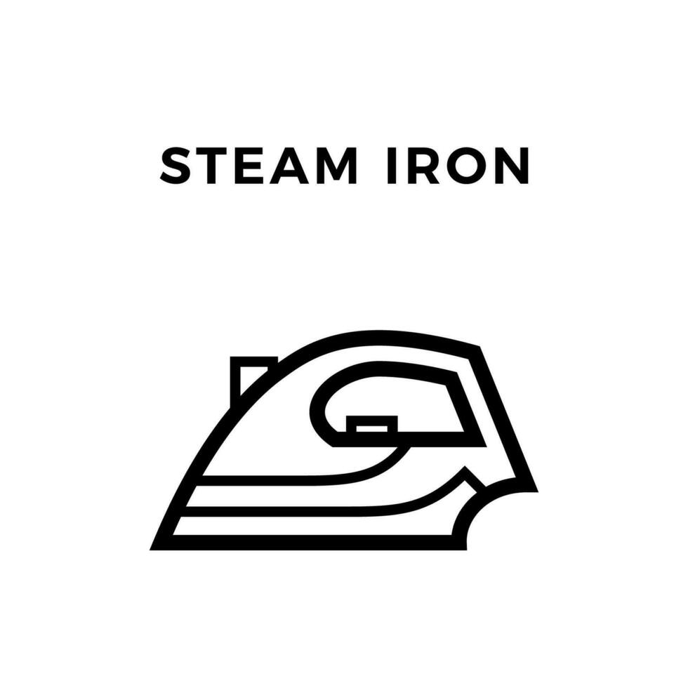 Steam Iron Black Outline vector