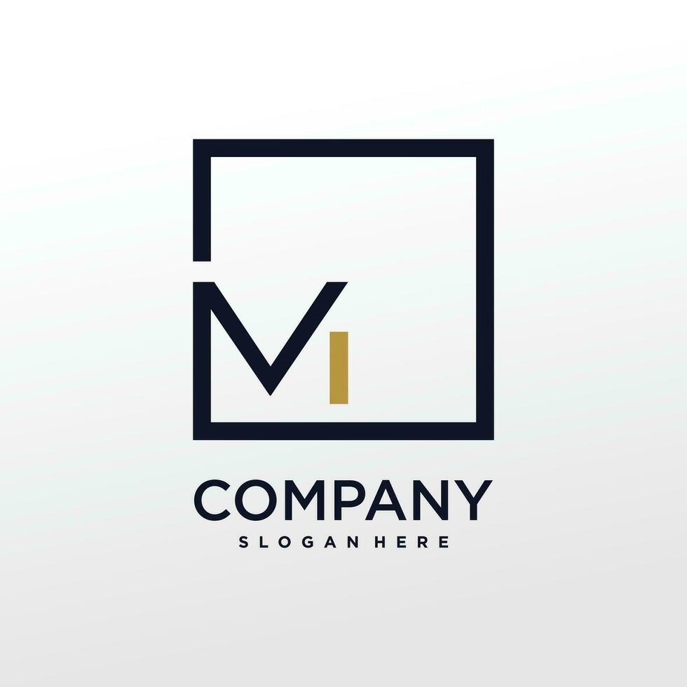 Letter M design element icon with creative modern square concept vector