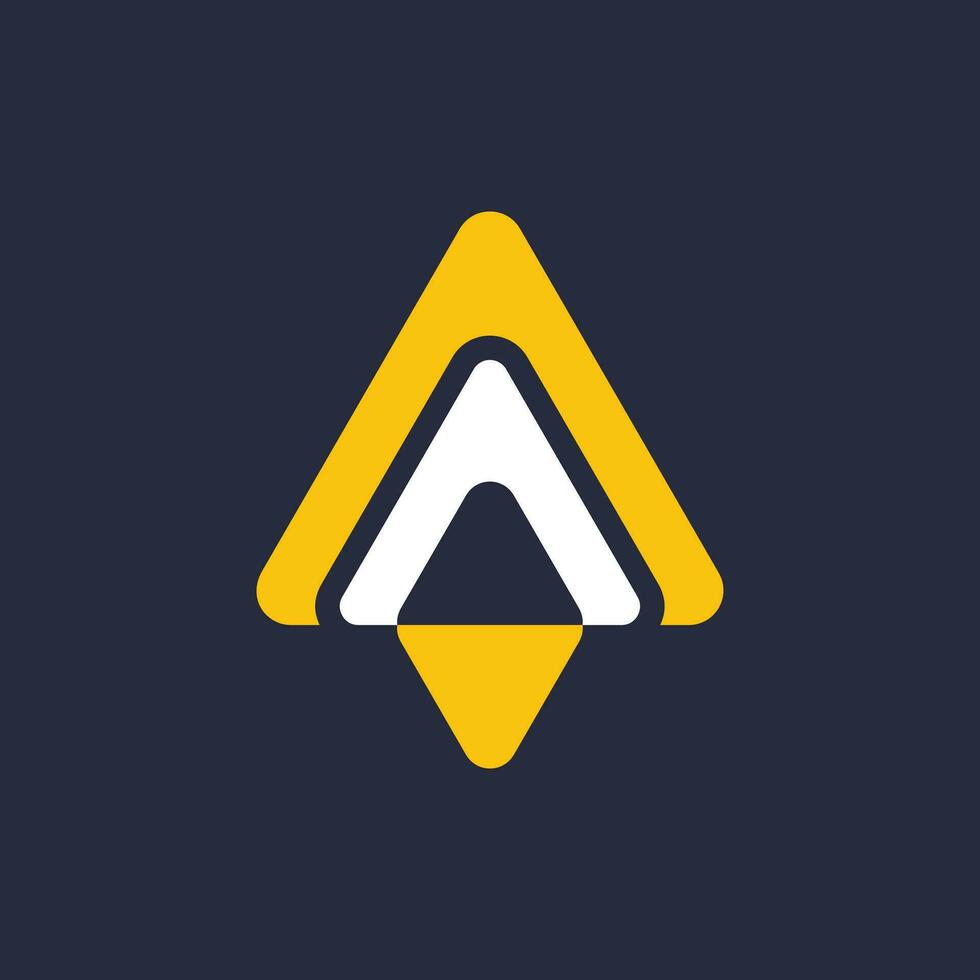 Letter A design element icon with arrow concept idea vector