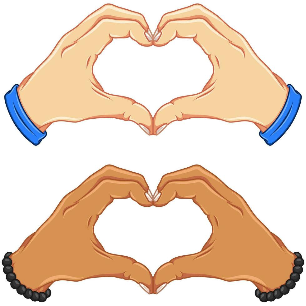 Vector design of hands forming a heart as a symbol of love