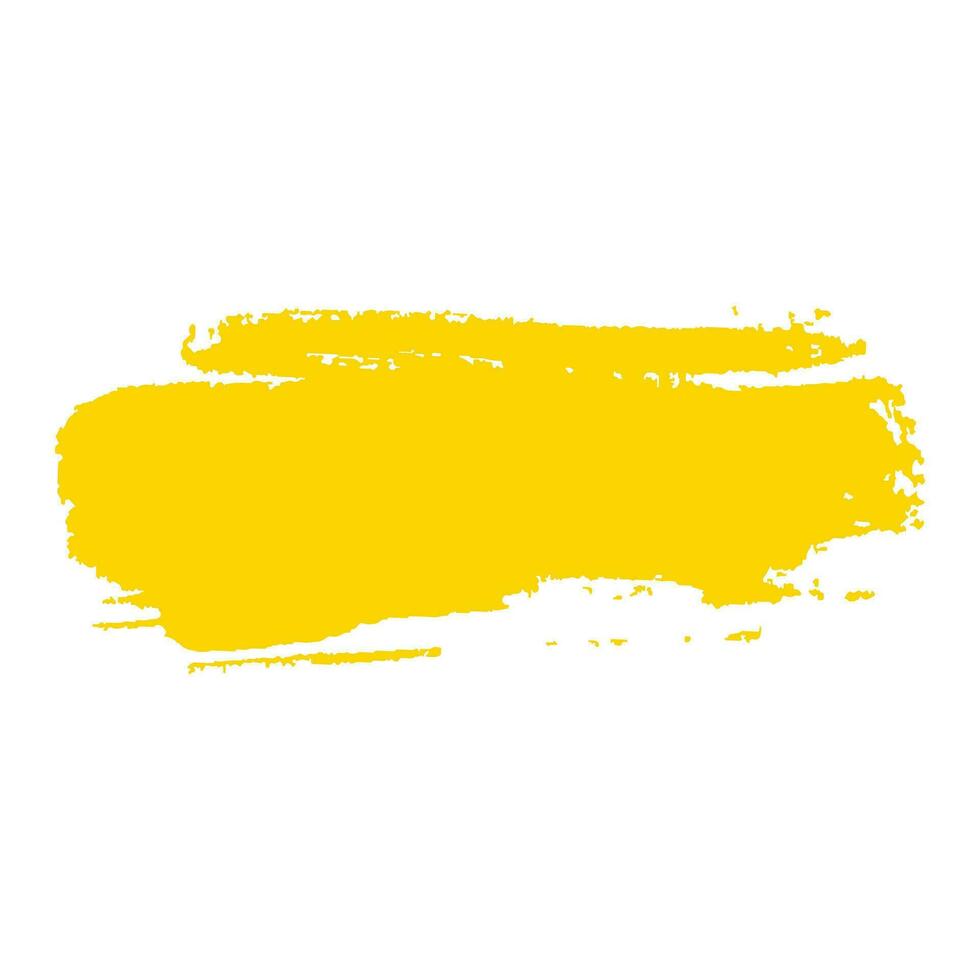 yellow ink paint brush stroke vector