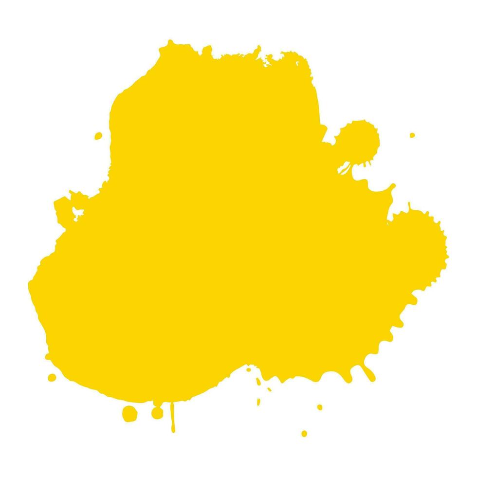 yellow ink splash brush drop vector