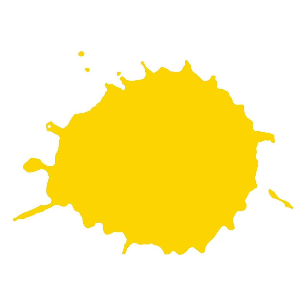 yellow ink splash brush drop vector