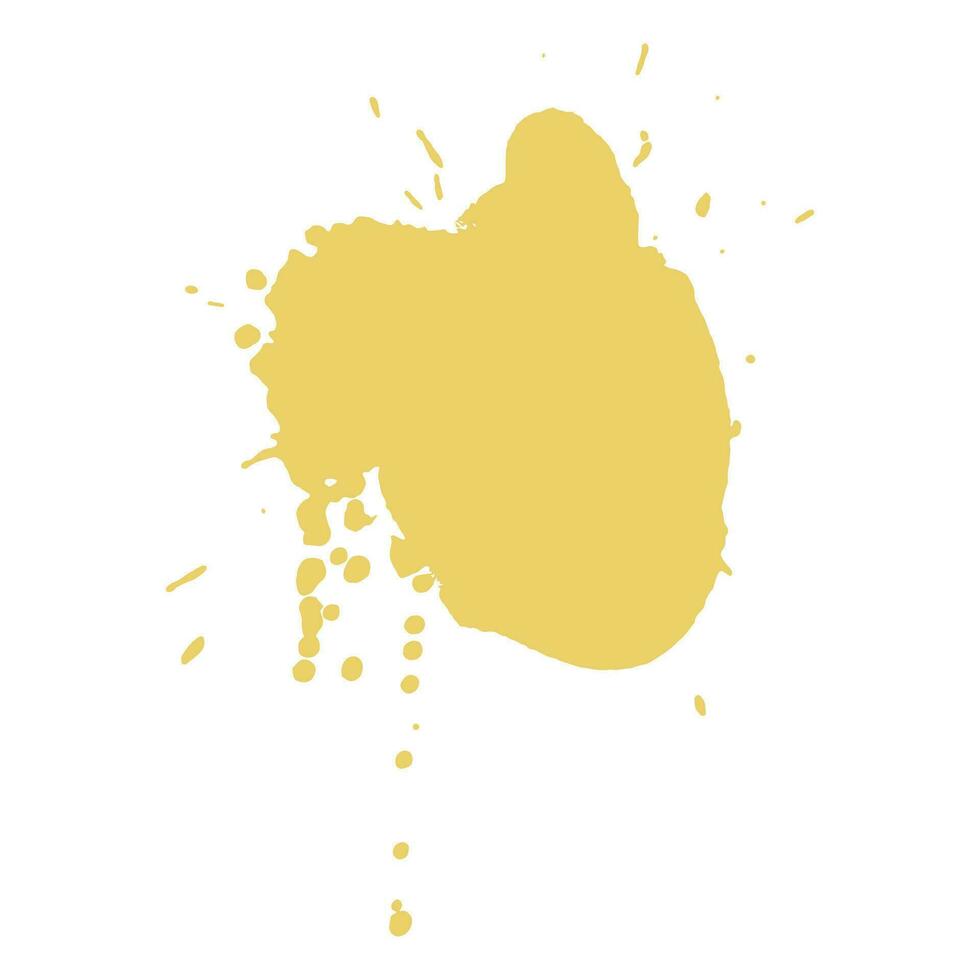 gold ink splash brush drop vector