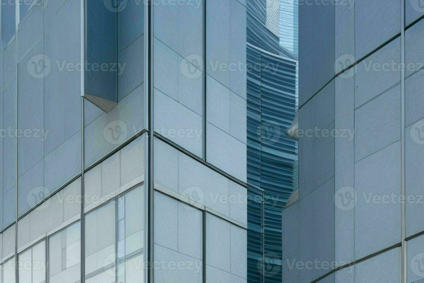 abstract architectural detail of a office building with glass facade. background. AI Generative Pro Photo