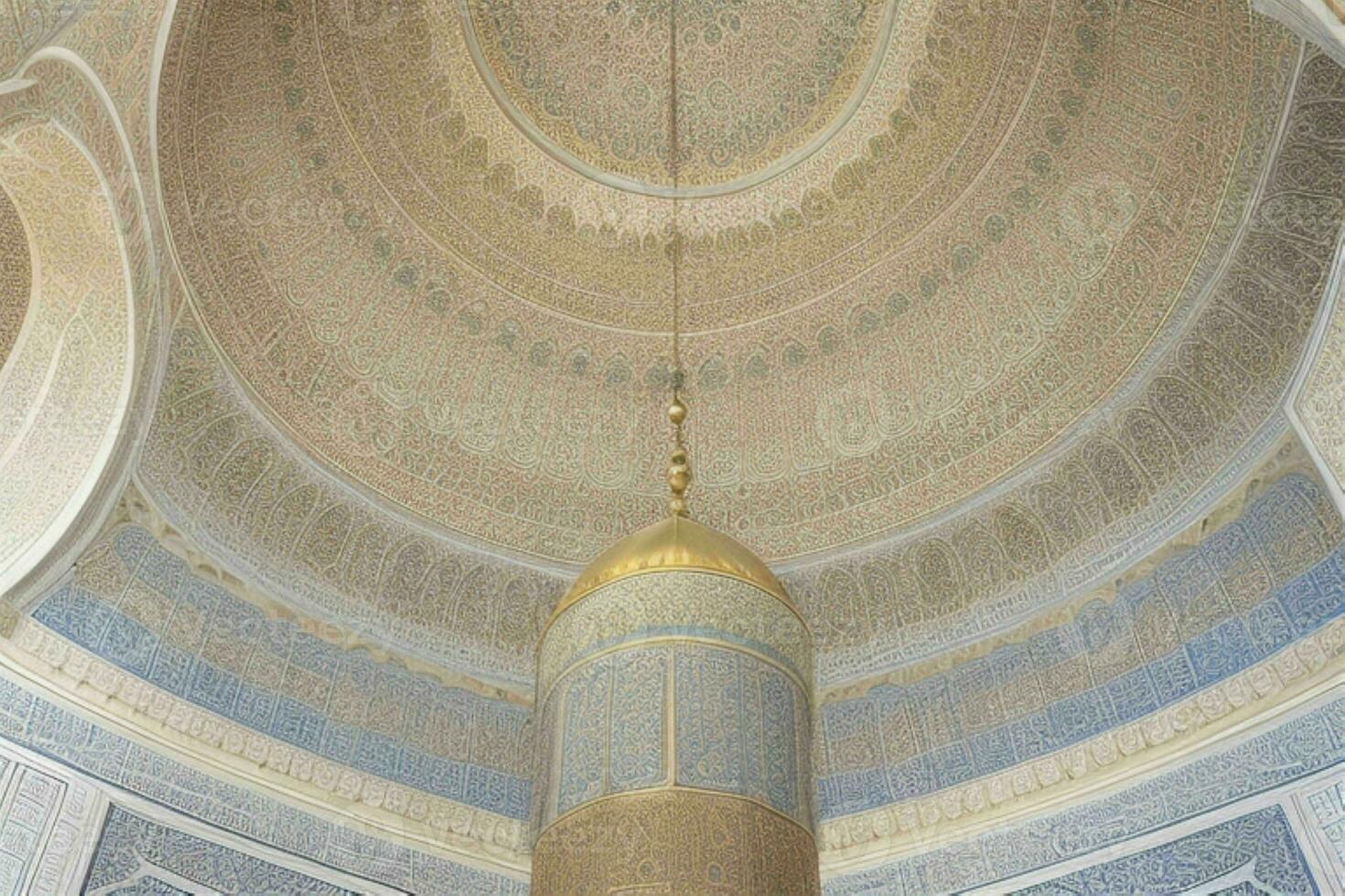 architectural detail of a mosque dome building. background. AI Generative Pro Photo