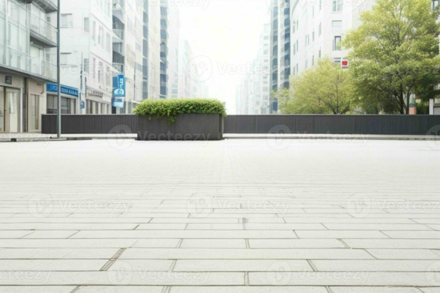 Empty space on the street. background. AI Generative Pro Photo