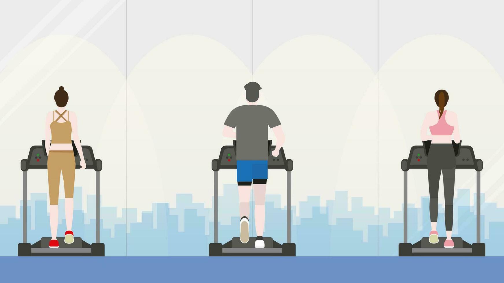 Fitness center lifestyle after pandemic covid-19 corona virus. vector