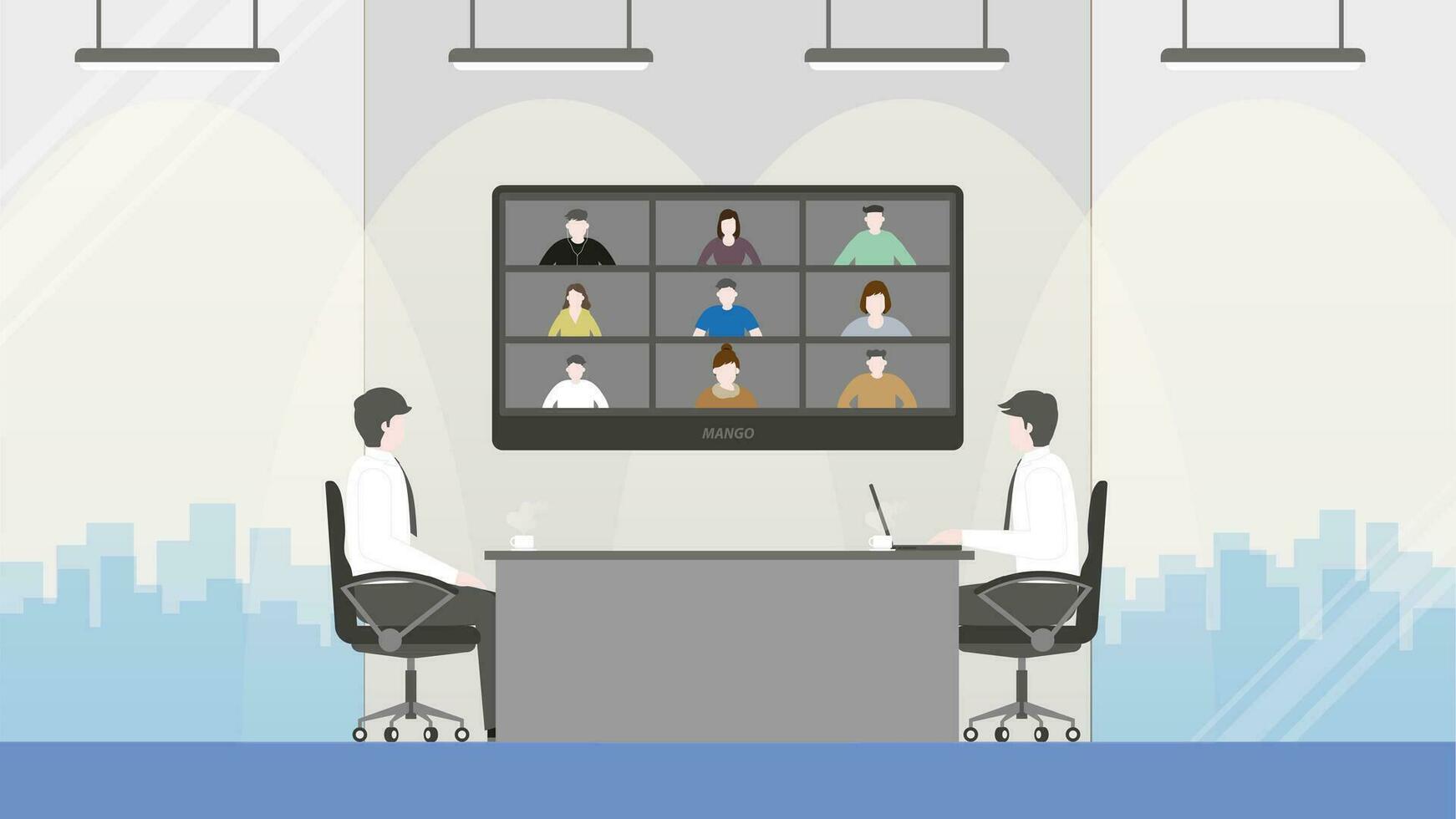 The business loss profit concept. Meeting presentation in a workplace of a small company. vector