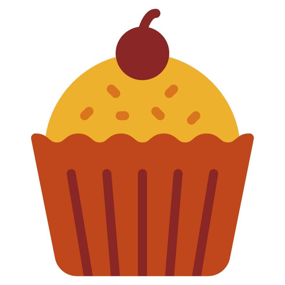 Food and bakery cupcake icon vector