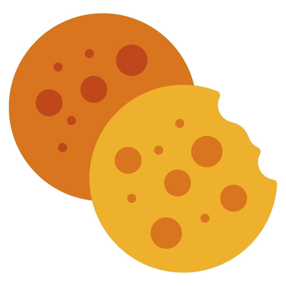 comida y panadería galletas icono vector