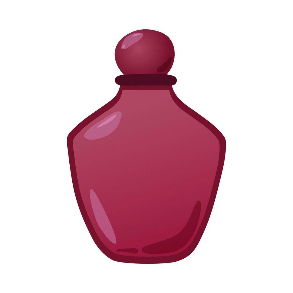Glass bottle with stopper isolated cartoon vector illustration. Magic jar with potion, elixir.