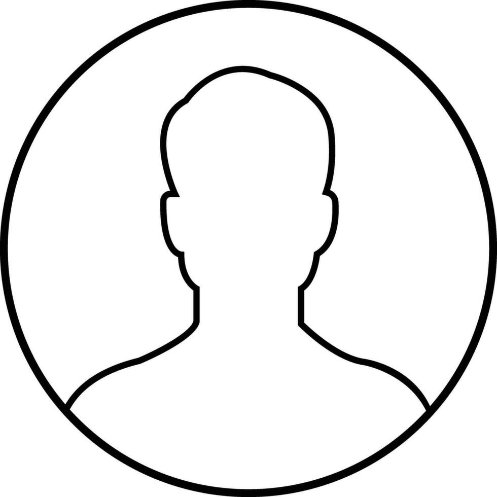 negocio avatar perfil negro contorno icono. hombre de usuario línea vector símbolo en de moda lineal estilo aislado en . masculino perfil personas diverso cara para social red o web.