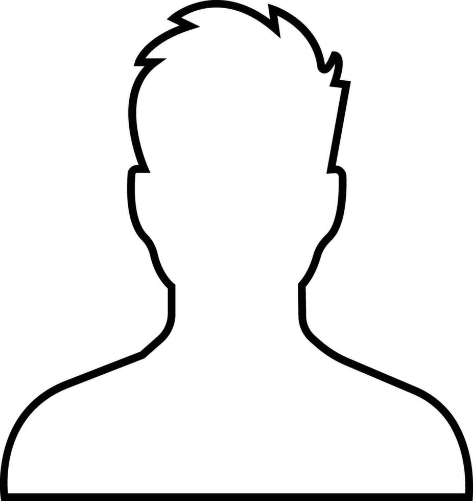 negocio avatar perfil negro contorno icono. hombre de usuario línea vector símbolo en de moda lineal estilo aislado en . masculino perfil personas diverso cara para social red o web.